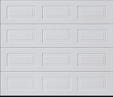 Hormann LPU 40 M Panelled sectional garage door in white woodgrain